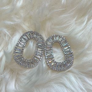 High quality Super Shiny zircon loops 925 Sliver earrings nice for party/event
